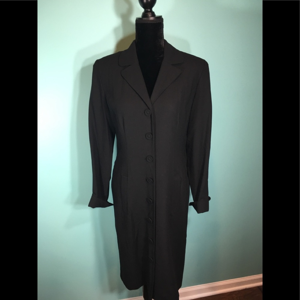 Bill Burns Nordstrom Black worsted Wool Dress